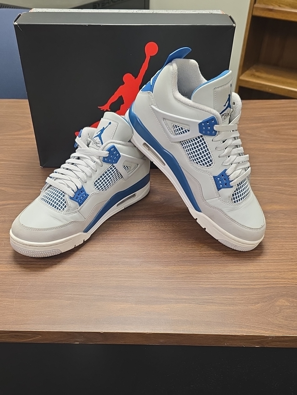 Air Jordan 4 Retro Military Industrial Blue FV5029-141 Men's Size 10.5